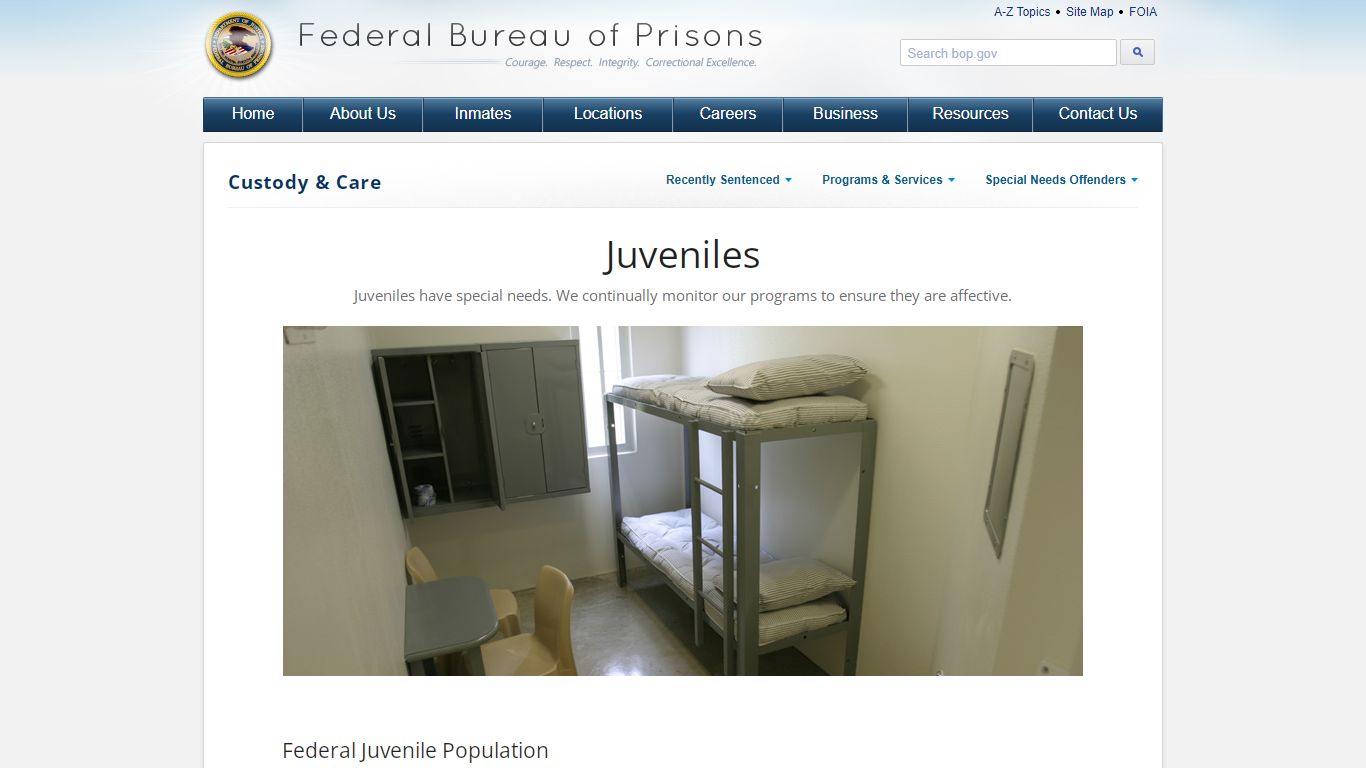BOP: Juveniles - Federal Bureau of Prisons