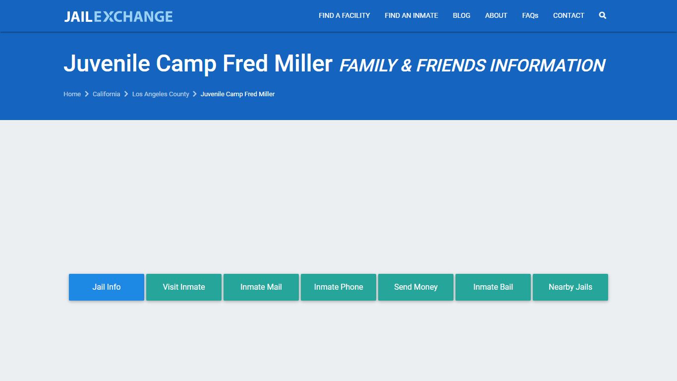 Juvenile Camp Fred Miller Visitation | Mail | Phone ...